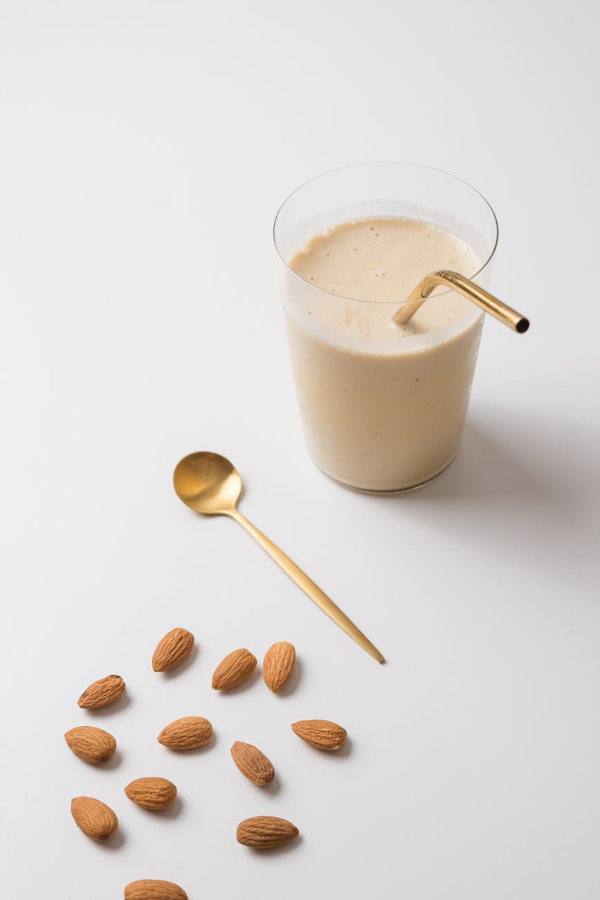 golden straw in milk shake glass